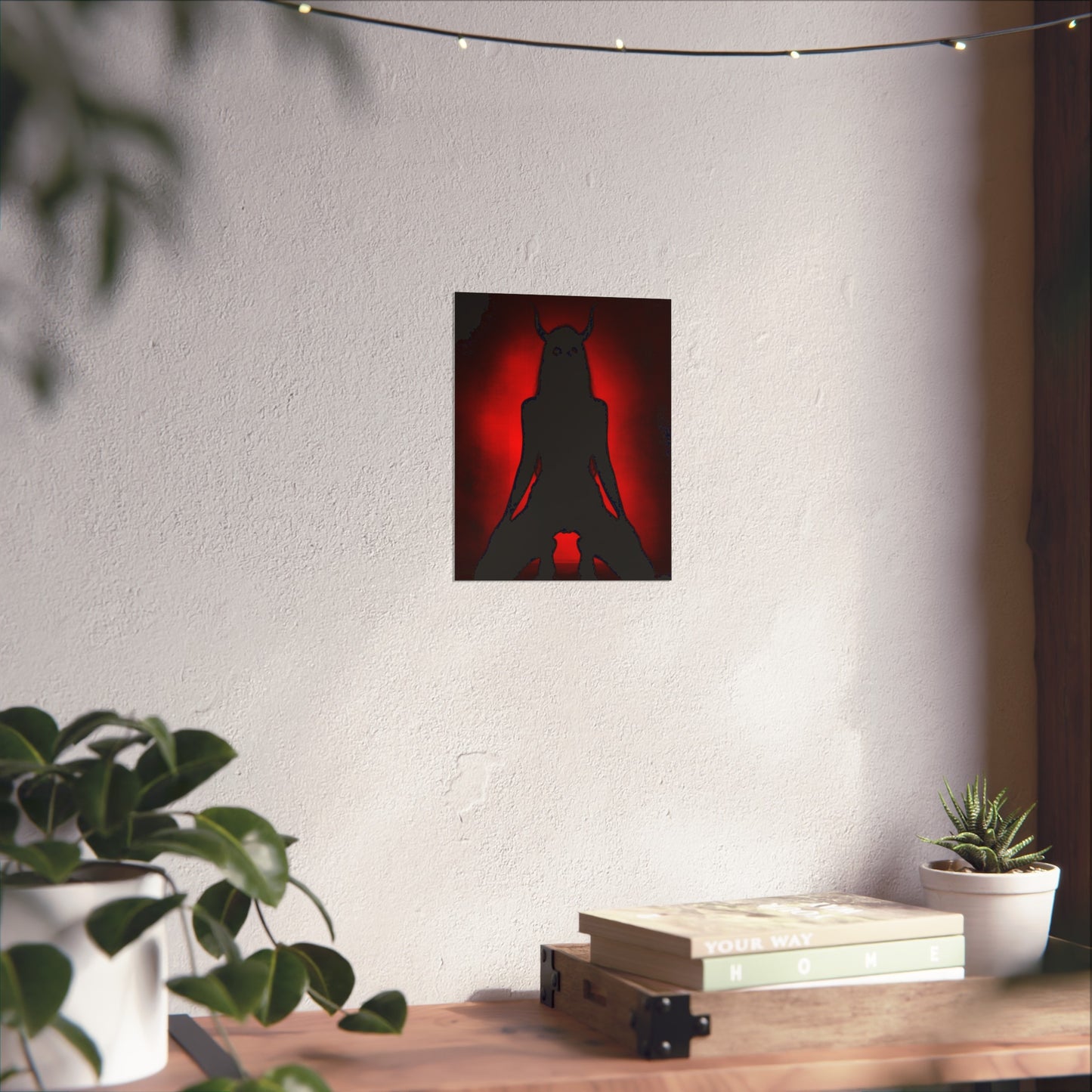 Gothic Fine Art Poster - Dark Succubus Silhouette Decor